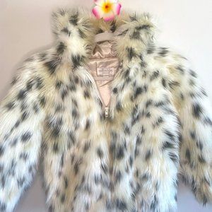 CHILDREN'S SNOW LEOPARD FAUX FUR PARKA S